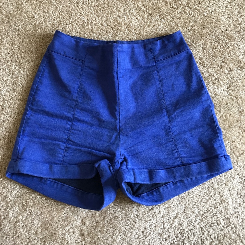 Blue high waisted shorts
